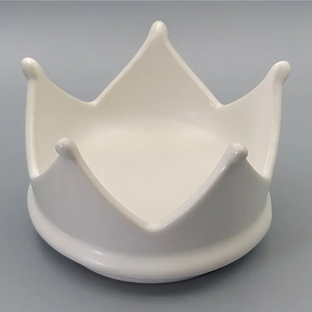 Ceramic Queen King Princess Crown Jewelry Ring Coin Holder Trinket Tray Dish